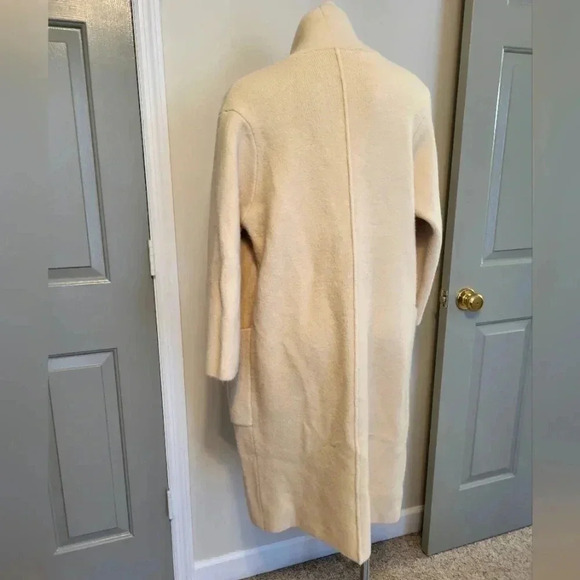 Unbranded Open Front Thick Soft Neutral Color Minimalist Midi Length Coat - Picture 3 of 9